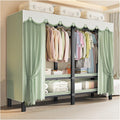 Foldable Portable Closet Wardrobe Metal Garment Racks Clothe Rack With Cover 2000Ibs Clothing Rack For Hanging Clothes Freestanding Armoire Storage(A,127cm/50inch)