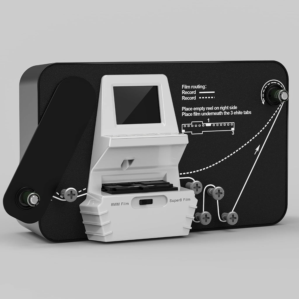 8mm & Super 8 Film to Digital Converter, Super 8 Scanner with 2.4' LCD | Supports 3', 5', 7' and 9' reels, Converts Film to MP4, Includes 32GB SD card, Frame-by-frame scanning, No Computer Required