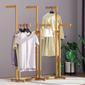 Clothing Racks - Metal Garment Racks for Retail Display Hanging Clothes, Heavy Duty Gold Commercial Clothing Display Rack with Wheels, FreeStanding (Gold
