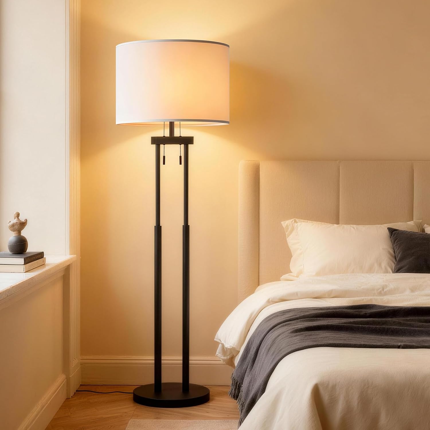 Dimmable Floor Lamps, Floor Lamp with Remote & App Control, 3 Color Temperatures, Stepless Dimming, Reading Floor Lamp, Standing Lamp, Tall Lamp, Floor Lamps for Living Room, 2 Bulbs(Included)