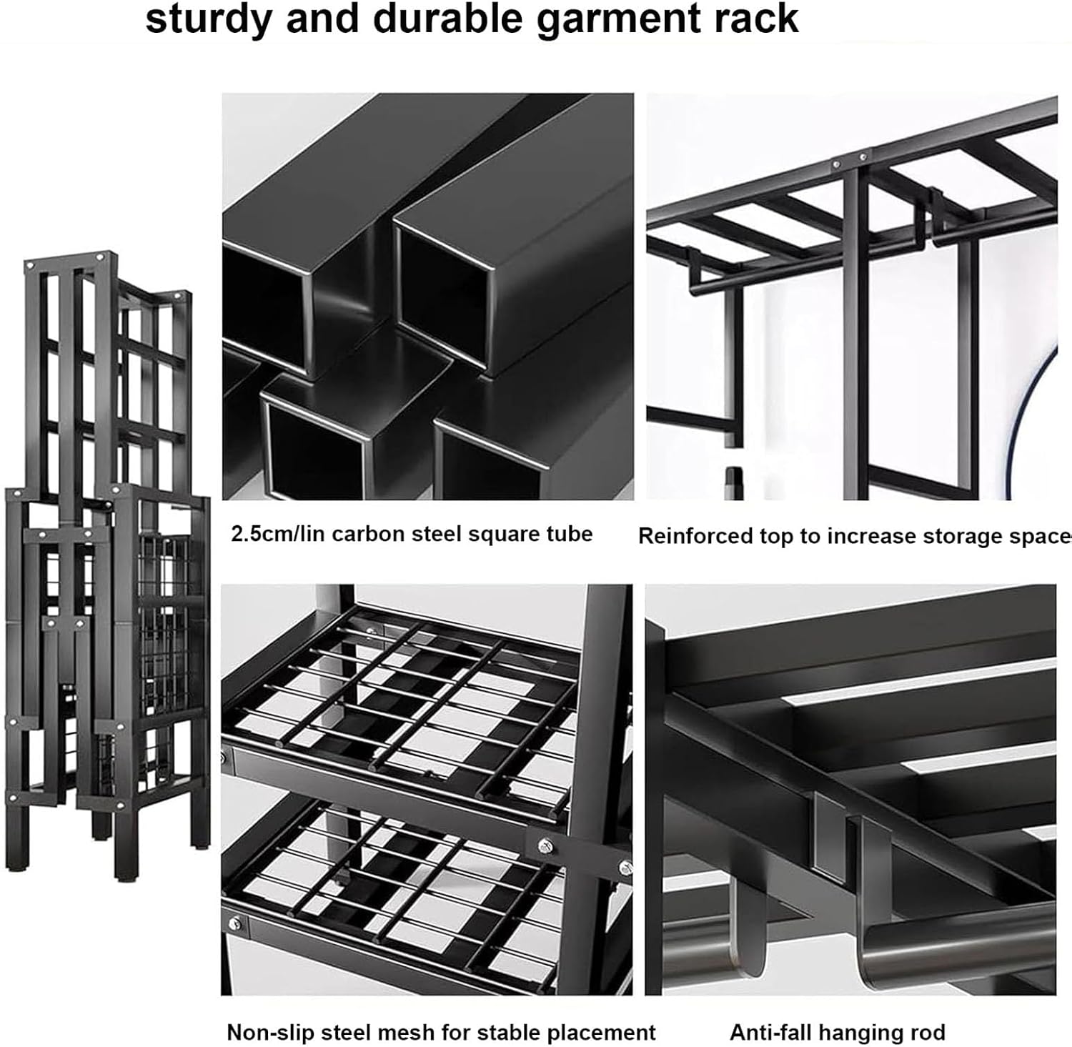 Heavy Duty Portable Wardrobe Closet Rack,1100lbs, Foldable Garment Rack With Cover，Freestanding Clothes Organizer System,enclosed Curtain Armoires For Hanging Clothes For Bedroom(168*52*170cm)