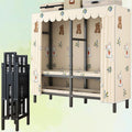 Foldable Portable Closet Wardrobe Rack - Portable Wardrobe Closet Rack,1100lbs,Heavy-Duty Foldable Garment Rack with Cover，Freestanding Clothes Organizer System(Size:190 * 50 * 170cm)