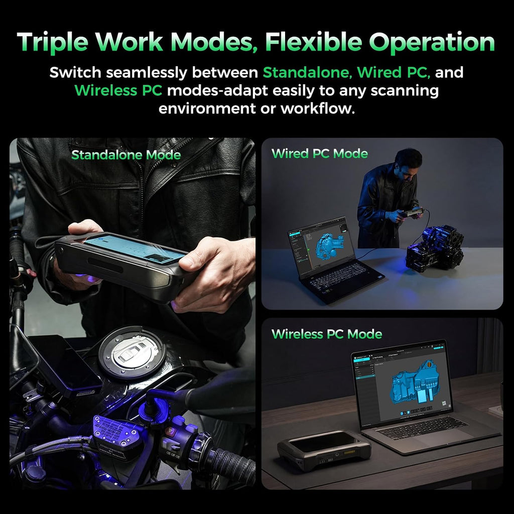 Official Creality Sermoon P1 3D Scanner, Handheld 22+7+1 Blue Laser&Infrared Wireless 3D Scanner with 6'Touch Screen, Supports Standalone&PC Modes, 0.02mm/m Accuracy Scanning with WiFi 7