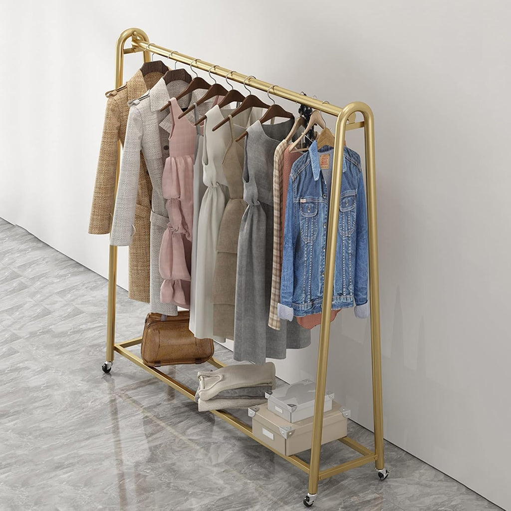 Garment Rack Display Clothes Racks Clothing with Wheels,Clothing Store Retail Racks Commercial Freestanding Hanger for Hanging Clothes,Heavy Duty Organizer (C-L100xH135CM/L39.4x53in