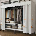 Portable Closet Wardrobe,Freestanding Closet with Adjustable Foot Pads,Coat Storage Garment Racks,for Bedroom Free Standing Clothes Rack with Cover(Color 3)