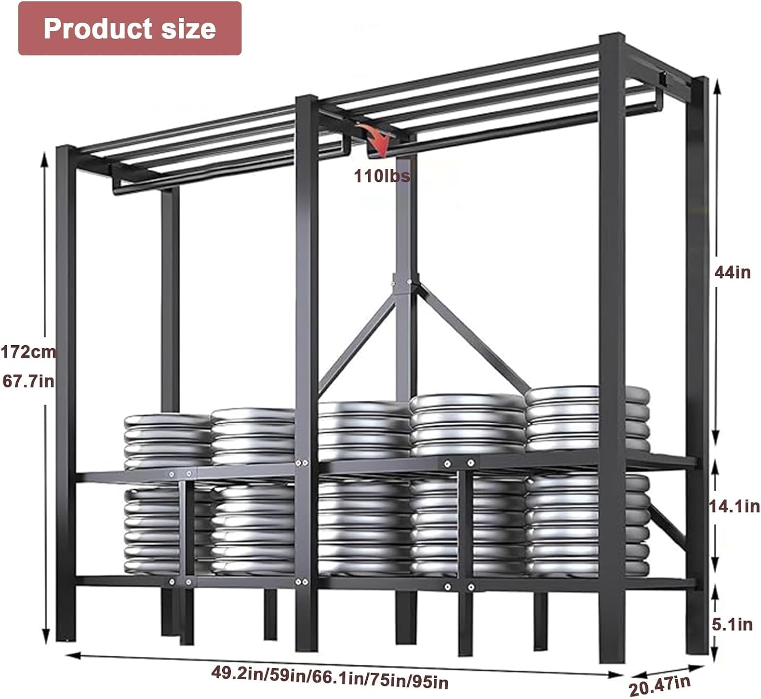 Heavy-Duty Wardrobe Closet Rack - Portable Foldable Garment Rack With Cover, 1100lbs Freestanding Clothes Organizer System, Enclosed Curtain Armoires For Hanging Clothes For Bedroom(190cm/74.8in)