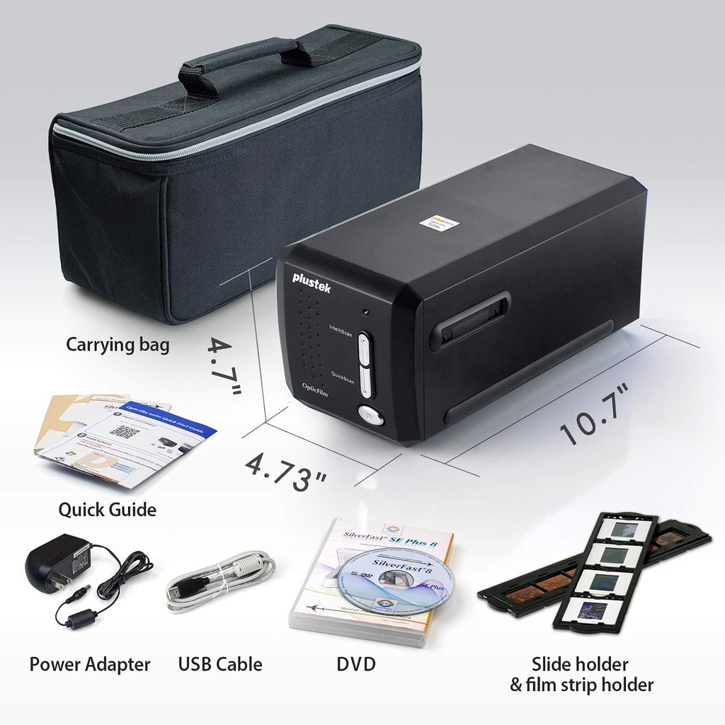 Plustek OpticFilm 8200i SE , 35mm Film & Slide Scanner. 7200 dpi / 48-bit Output. Integrated Infrared Dust/Scratch Removal. Bundle Silverfast SE Plus 9 , Support Mac and PC.