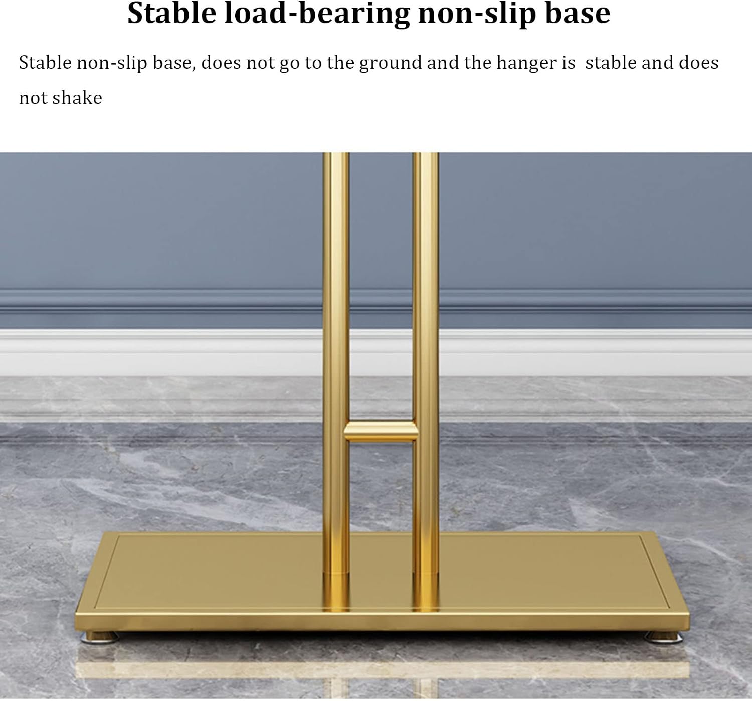 Freestanding Clothing Store Display Stands Garment Rack, Retail Clothes Hanger Entrance Porch Organization Hanging Rod,Creative Gold 2-Way Suit Shirt Clothing Rack for Boutique/Laundry