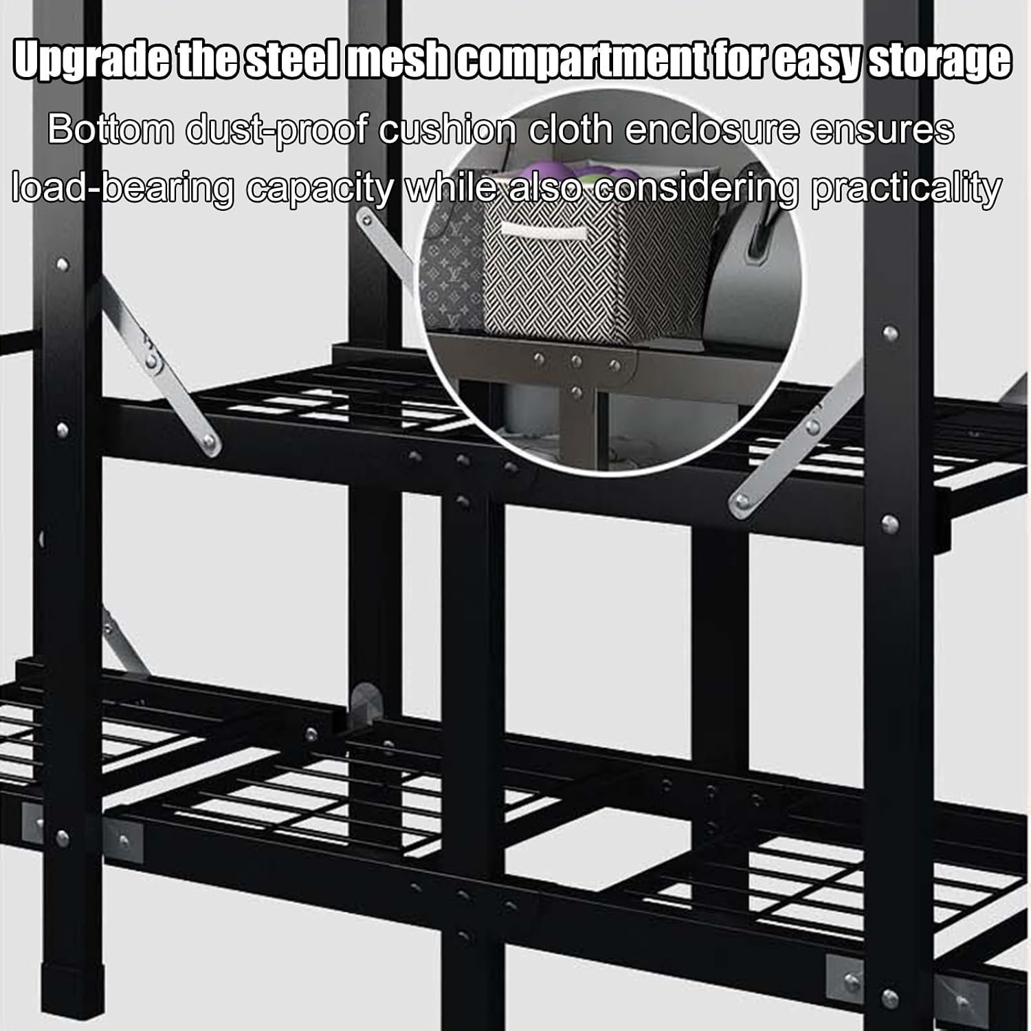 Portable Closet with Cover, Heavy Duty Garment Rack Extra Wide, Large Capacity Freestanding Wardrobe for Bedroom Hanging Clothes, 1200LBS Load(80X48X172CM)