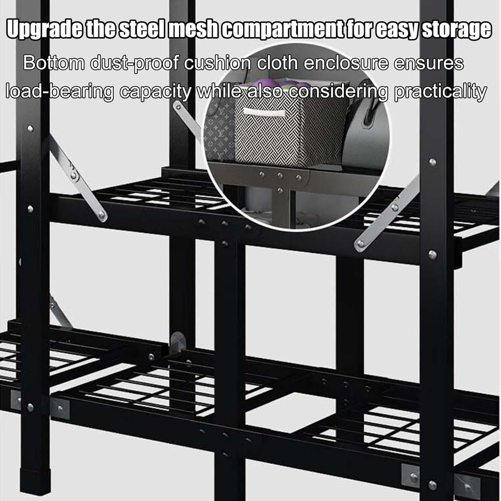 Portable Closet,Heavy Duty Clothes Rack With Cover,Foldable Covered Clothes Rack For Hanging Clothes,Freestanding Coat Storage Garment Racks For Bedroom(Brown,80X48X172CM)