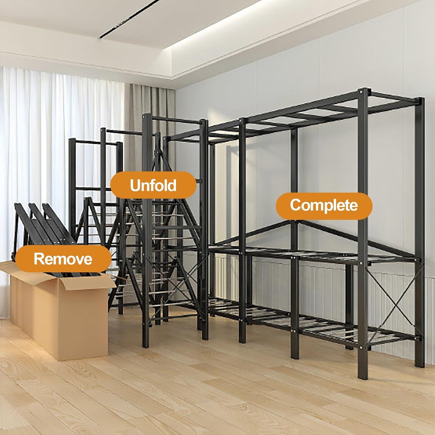 Foldable Wardrobe Closets Heavy Duty Garment Rack With Cover Metal Clothing Racks Freestanding Covered Clothes Rack Organizer Enclosed Armoires For Bedroom(B,168x45x170cm/66x18x67inch)