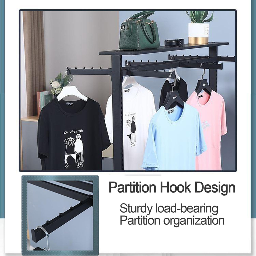 6 Arms Clothing Retail Rack for Clothing Display, Heavy Duty Garment Rack, Free Standing Metal Shirt Rack for Bedroom Retail Boutique Use,Gold
