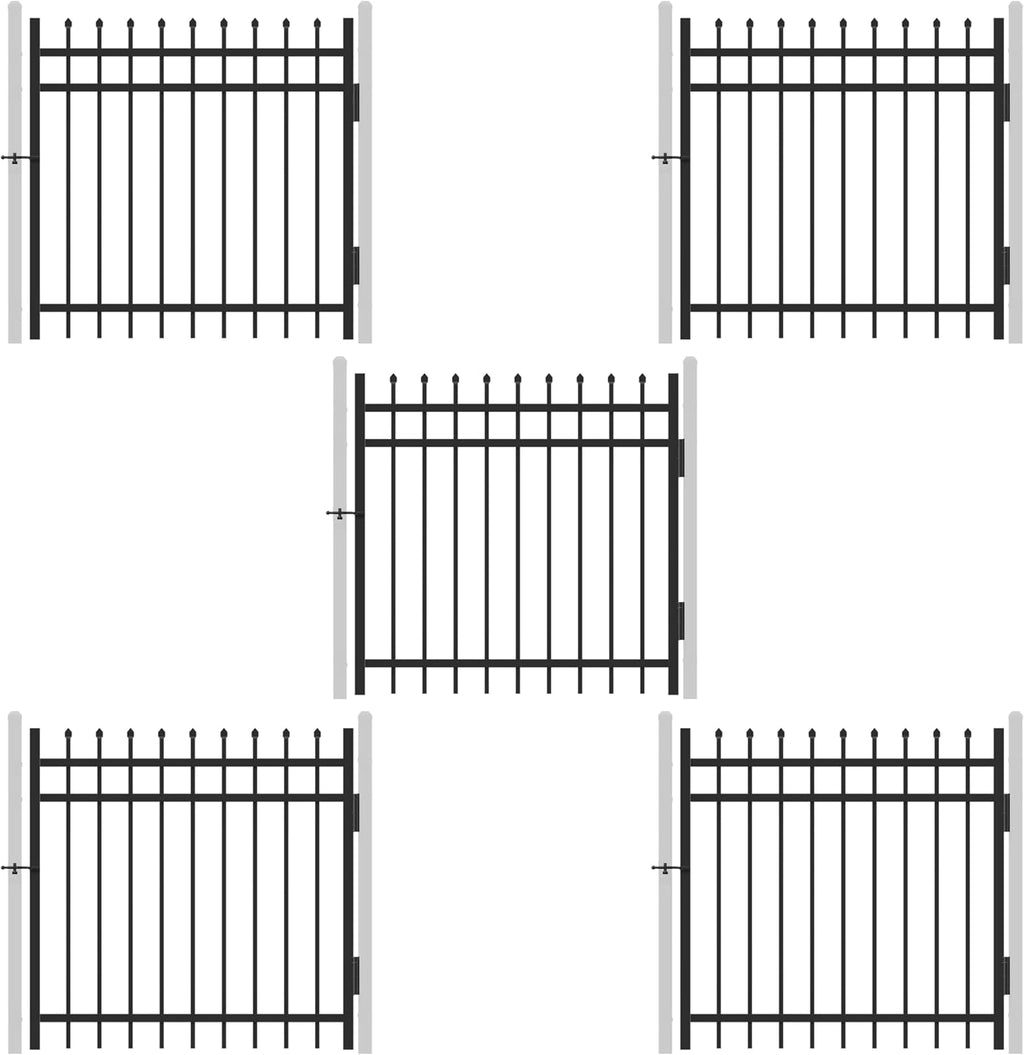 Pinnacle Fence Gate Pack of 5 - Heavy Duty Steel Outdoor Fence Gates, 4FT x 4FT, Anti-Rust, Decorative for Residential, Yard, Pool, Patio