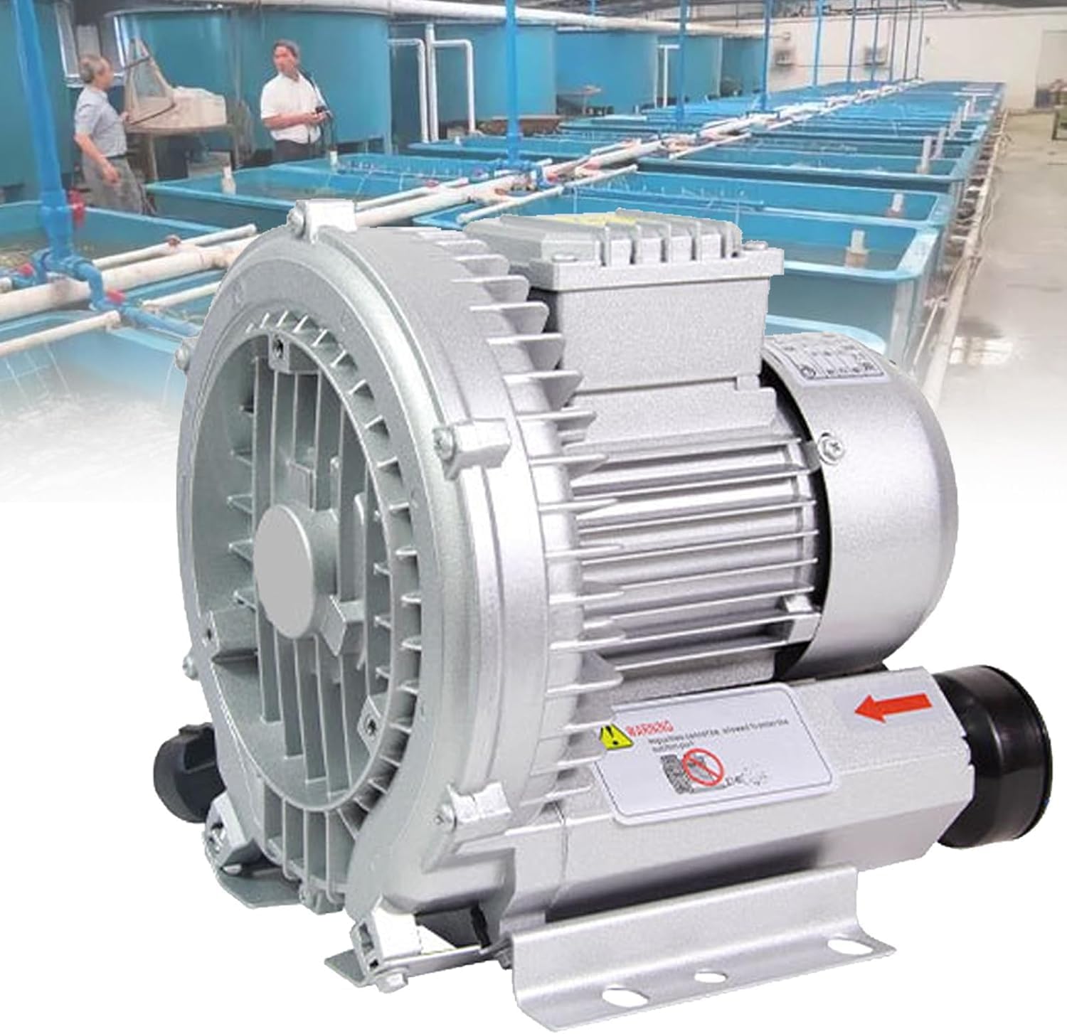 High-Pressure Vortex Ring Blower for Fish Pond & Aquarium Aeration, 350W Regenerative Vacuum Pump for Sewage and Pond Oxygenation, 220V Energy Efficient