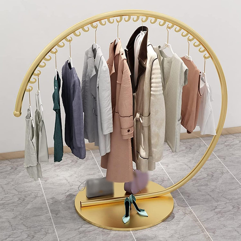 Commercial Shelves Home Coat Rack Stand Clothes Rack Stand, Free Standing Garment Rack, Clothing Store Bedroom Office Storage Shelf, Curved Hang Stand for Dress Suits Handbag Scarf Display ( Color : G