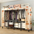 Foldable Wardrobe Closets Heavy Duty Garment Rack With Cover Metal Clothing Racks Freestanding Covered Clothes Rack Organizer Enclosed Armoires For Bedroom(D,110x45x170cm/43x18x67inch)