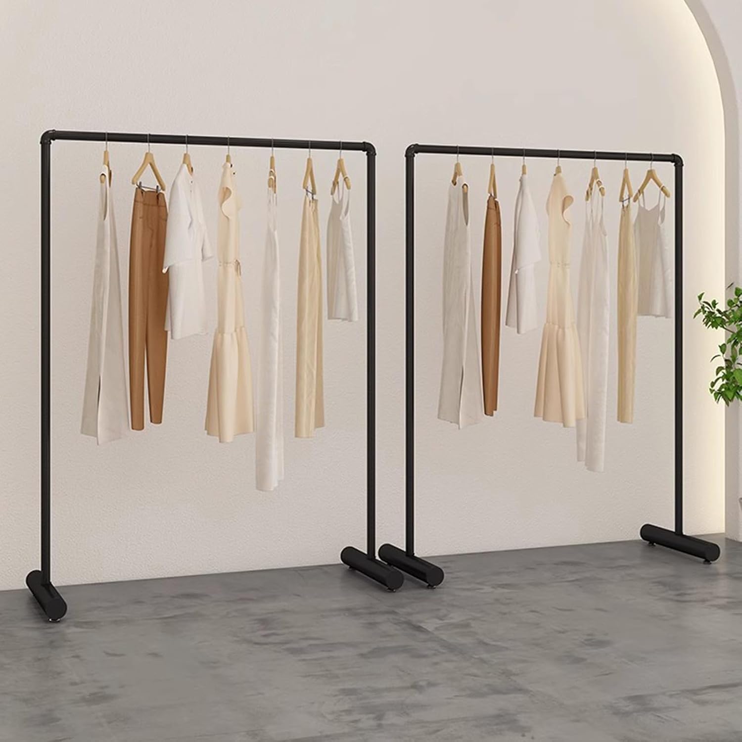 Heavy Duty Coat Rack, Garment rack Industrial Pipe Clothing Rack For Clothes Hanging Display, Commercial Heavy Duty Metal Clothes Rail, Freestanding Single Rod Coat Rack For Bedroom ( 120X40X160CM)