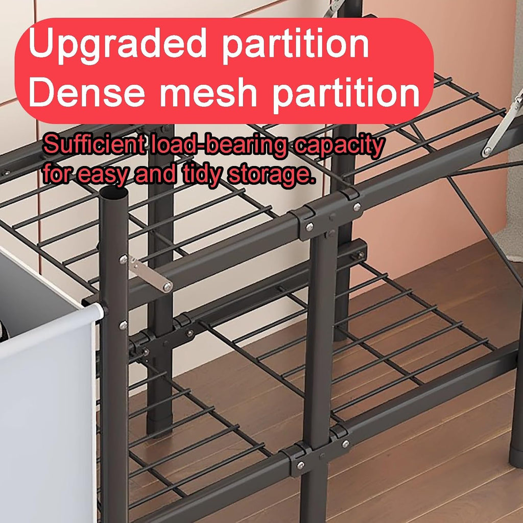 Portable Foldable Wardrobe Closet, Garment Rack with Cover for Hanging Clothes, Clothes Rack with Storage Basket, Clothes Storage Box, Thickened Steel Tube(Blue)