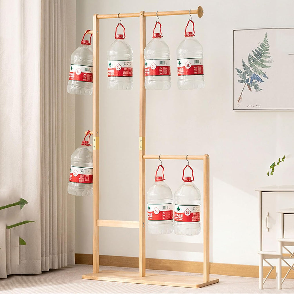 Heavy Duty Coat Rack, Free Standing Coat Stand, Double Rods Garment Rack with 2 Side Hooks, Portable Standing Clothes Garment Rack, for Coats, Shirts, Dress (C 80cm)