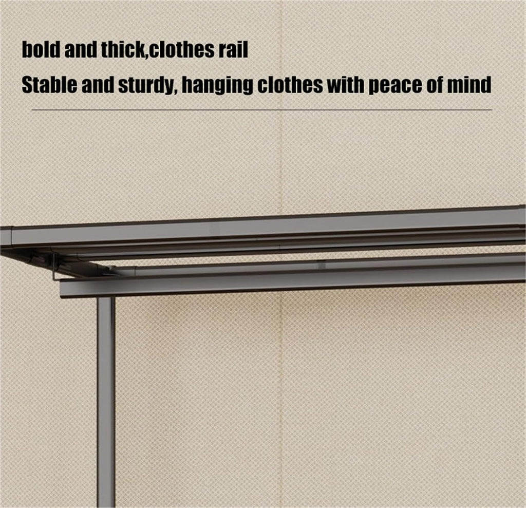 Heavy Duty Closet Organizer System,Clothes Rack With Cover Heavy Duty Clothing Racks,Freestanding Clothing Racks For Hanging Clothes,for Hanging Clothes & Storaging Bedding(Blue,80 * 45 * 165CM)