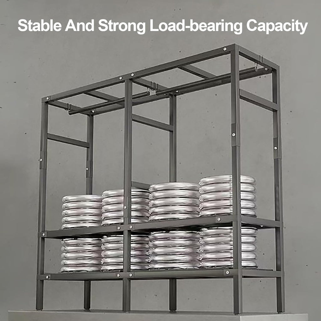 Foldable Wardrobe Closet Rack 1200lbs Storage Garment Racks With Cover Portable Enclosed For Hanging Clothes Metal Covered Clothing Organizer For Bedroom(F,216cm/85inch)
