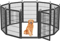 Dog Playpen Outdoor, 40' Height 10 Panels Pet Fence with Low Threshold Full Gate, Large Dog Fence Outdoor for Yard, Heavy Duty Pet Playpen Metal Play Pen Fence for RV Camping
