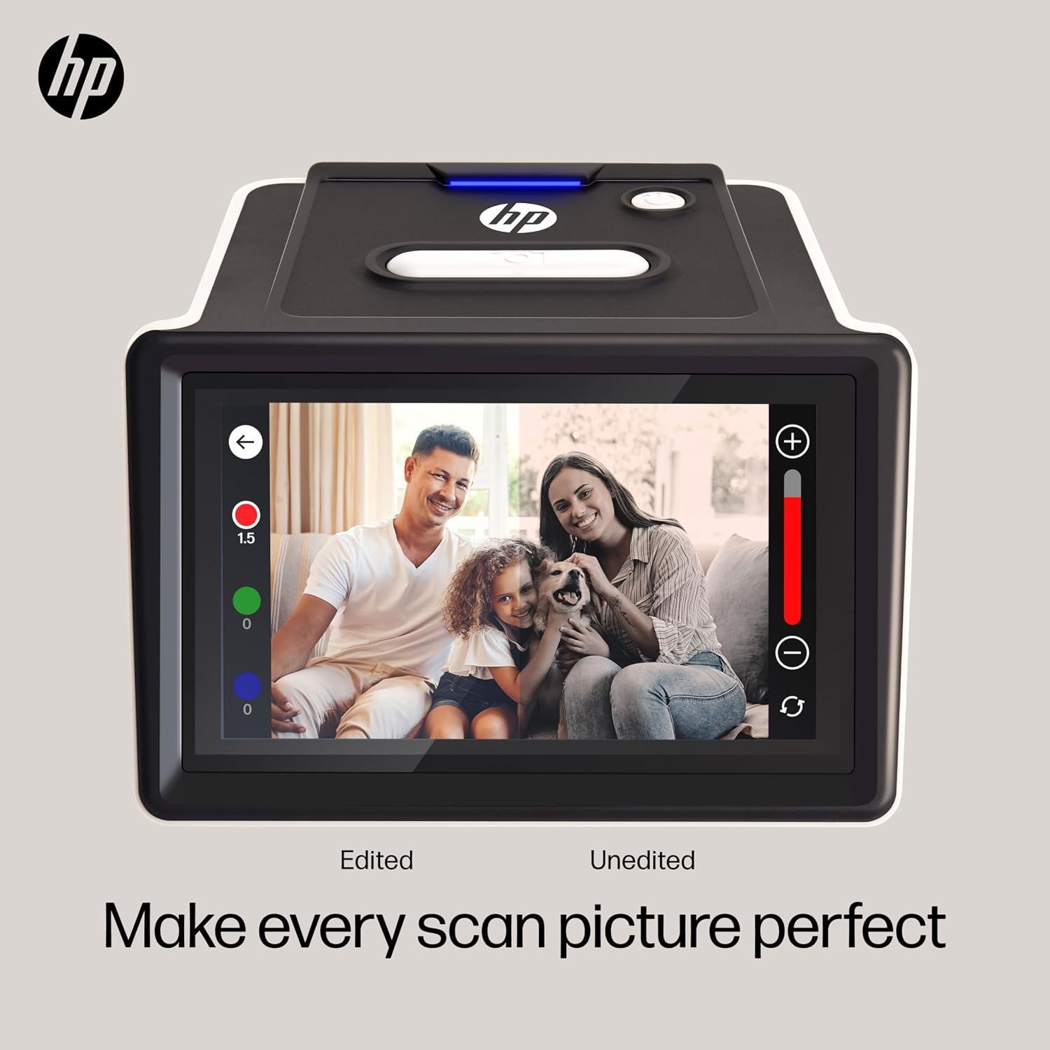 HP Touch Screen Film & Slide Scanner Digitizer - 5' LCD, USB-C, SD Slot - All-Angle Touchscreen Gallery Mode for Slide Viewer - 13MP CMOS Sensor & 22MP Interpolation to Convert to Digital