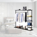 Hangers Display Stand - Garment Rack with Shelf, Metal Clothing Rack Free Standing Closet Organizer with 5 Tier Shelf,Large Clothing Display Stand for Home, Clothing Stor(A2