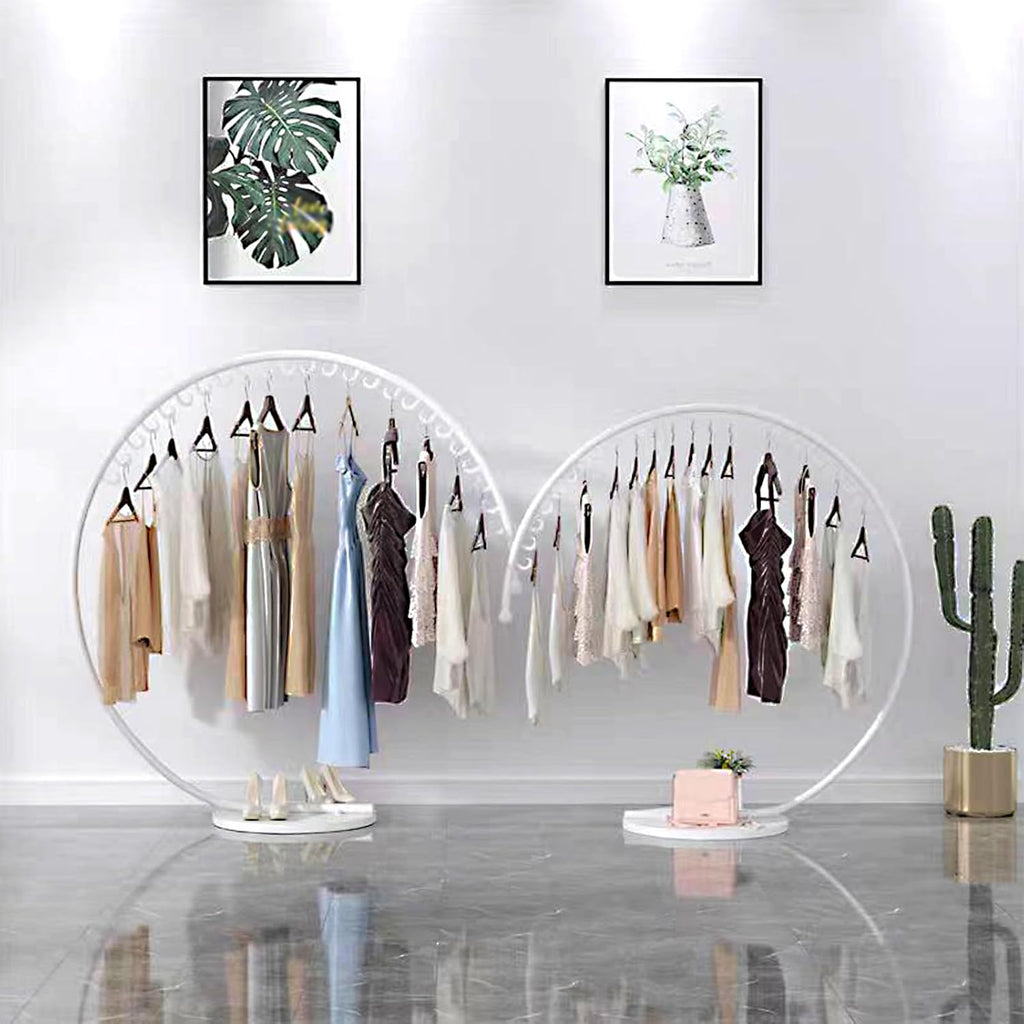 Clothing Store Industrial Display Stands, Clothes Rail, Metal Clothes Rail, Freestanding Garment Rack Hanger, 110 Lb Total Max, Clothes Rail Heavy Duty, Han(C-120x130cm
