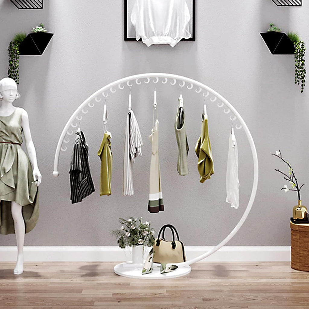 Clothing Store Industrial Display Stands, Clothes Rail, Metal Clothes Rail, Freestanding Garment Rack Hanger, 110 Lb Total Max, Clothes Rail Heavy Duty, Han(C-160x150cm