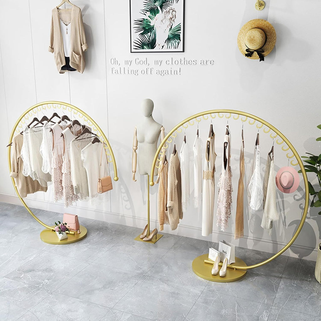 Clothing Store Industrial Display Stands, Clothes Rail, Metal Clothes Rail, Freestanding Garment Rack Hanger, 110 Lb Total Max, Clothes Rail Heavy Duty, Han(A-180x170cm