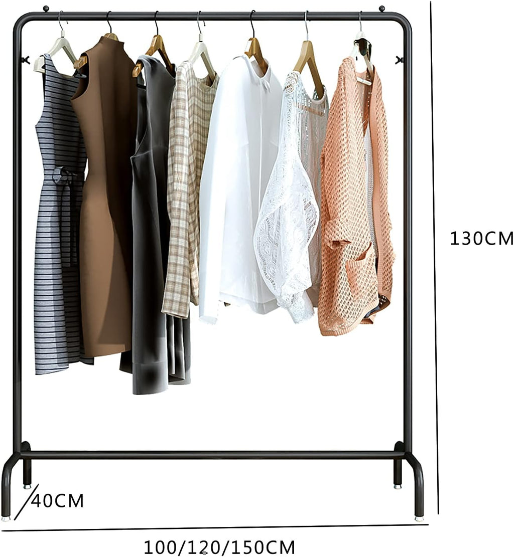 Clothing Rack with Shelves,Free-Standing Garment Rack, with Top Rod Organizer Shirt Towel Rack and Lower Storage Shelf for Boxes Shoes Boots