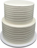 FromJennWithLove 2 Tier Fake Wedding Cake, 12' Tall Handcrafted Ivory Display Cake – 4-Day Artisan Process, Made in USA – Reusable Centerpiece for Weddings & Bridal Showers
