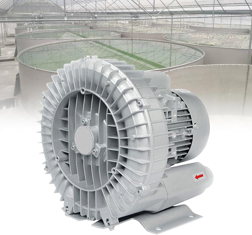 Regenerative Blower, Vortex Ring Blower, Industrial Extractor Blower,Commercial Ventilator, Air Blower with Dust Filter,for Workshops Fish Ponds Farms(1.5KW/380V)