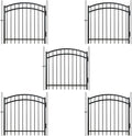 Fencer Wire Heavy Duty Arched Decorative Fence Gate, 4FT Height x 4FT Width Outdoor Fence Gate, Outdoor Anti-Rust Metal Steel Gate for Fencing Garden Barrier, with Gate Lock, Pack of 5