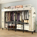 Foldable Wardrobe Closets Heavy Duty Garment Rack With Cover Metal Clothing Racks Freestanding Covered Clothes Rack Organizer Enclosed Armoires For Bedroom(C,110x45x170cm/43x18x67inch)