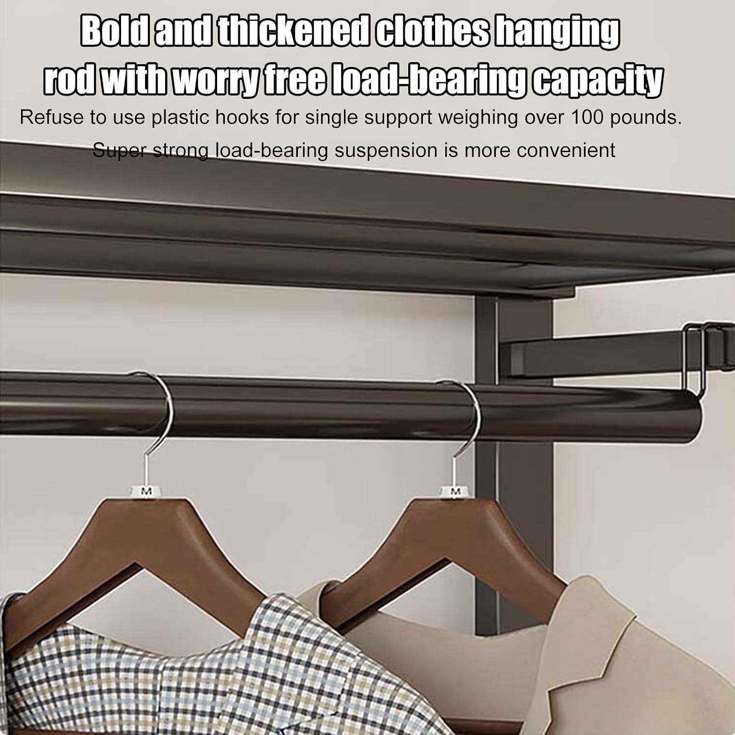 Portable Closet,Heavy Duty Clothes Rack With Cover,Foldable Covered Clothes Rack For Hanging Clothes,Freestanding Coat Storage Garment Racks For Bedroom(Brown,200X48X172CM)