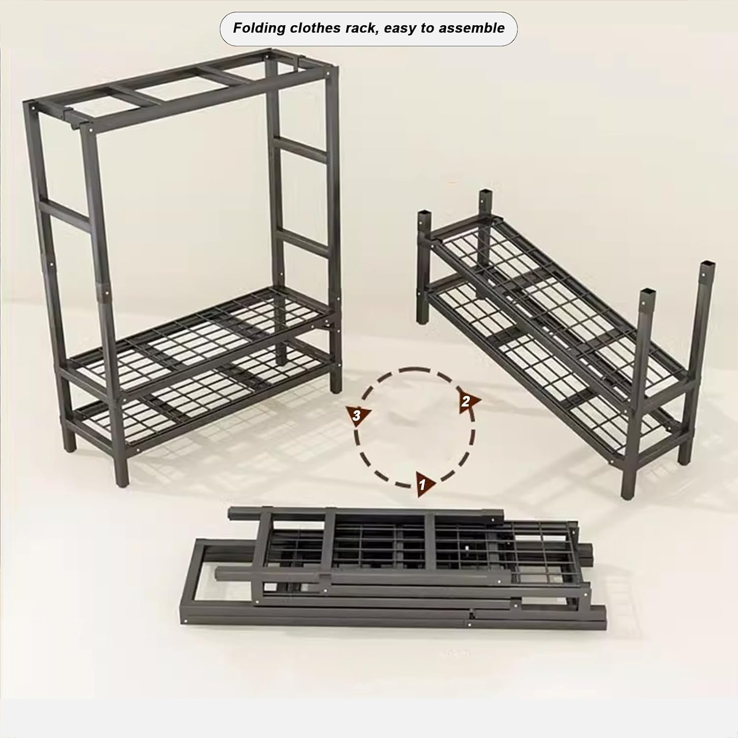 Large Heavy-Duty Portable Wardrobe Closet Rack with Cover - Rolling Freestanding Clothes Organizer System for Hanging Clothes