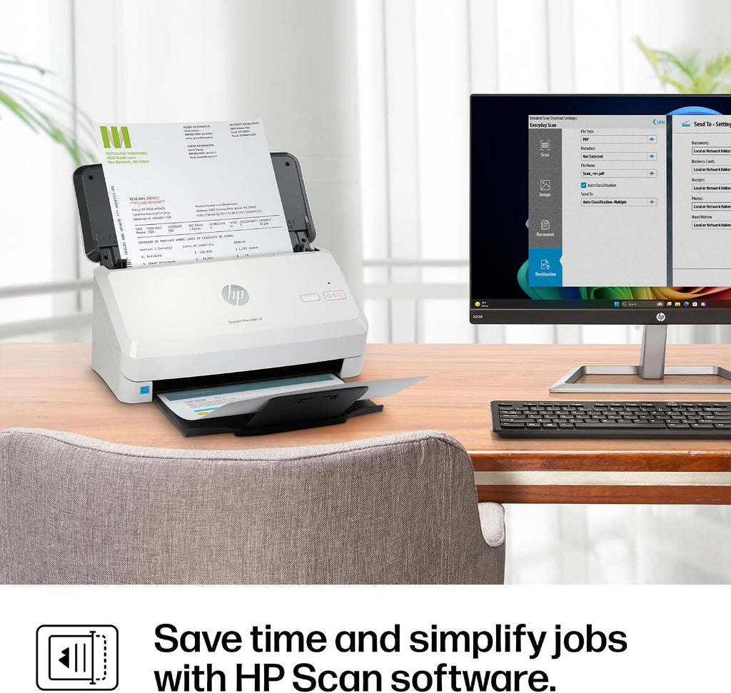 HP ScanJet Pro 2000 s2, Fast 2‑Sided Scanner with Auto Document Feeder, Best for Small Business (6FW06A)