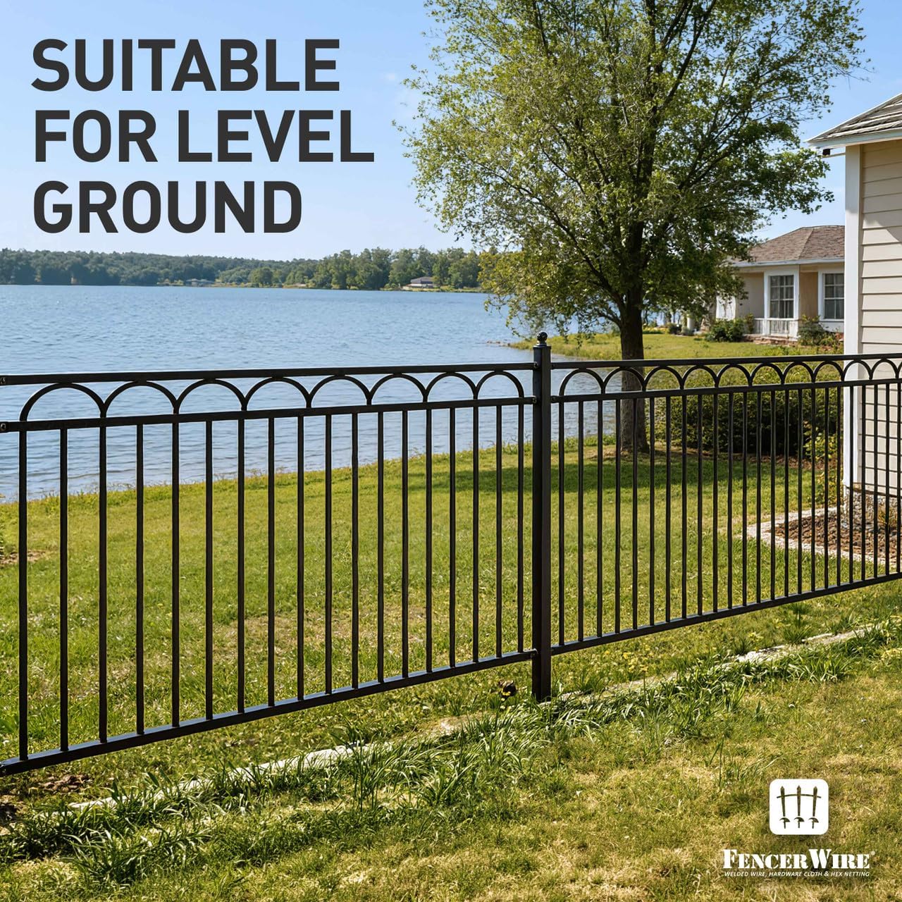 Fencer Wire Heavy Duty Arc Fence Barrier Panel, 6FT Height X 5FT Width Anti-Rust Metal Fencing Panel, Diameter Steel Outdoor Decorative Garden Fence Panel for Yard, Pool, Patio, Single Panel