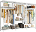 Raybee Clothes Rack Heavy Duty Load 795LBS Adjustable Clothing Racks for Hanging Clothes Garment Rack, 56' W X16 D X 75.5' H White