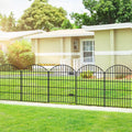 FOREHOGAR Metal Garden Fence with Gate 36in (H) x 23.3ft (L), 1 Gate+ 9 Panels Dog Fence Border Fence Animal Barrier, No Dig Garden Fencing for Yard Flower Bed Lawn Patio Outdoor, ECG3610, Black