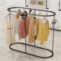 Stylish Metal Hanging Rod Clothing Rack for Bedroom Hall and Boutique Freestanding Floor Standing Display Rack (Color:)