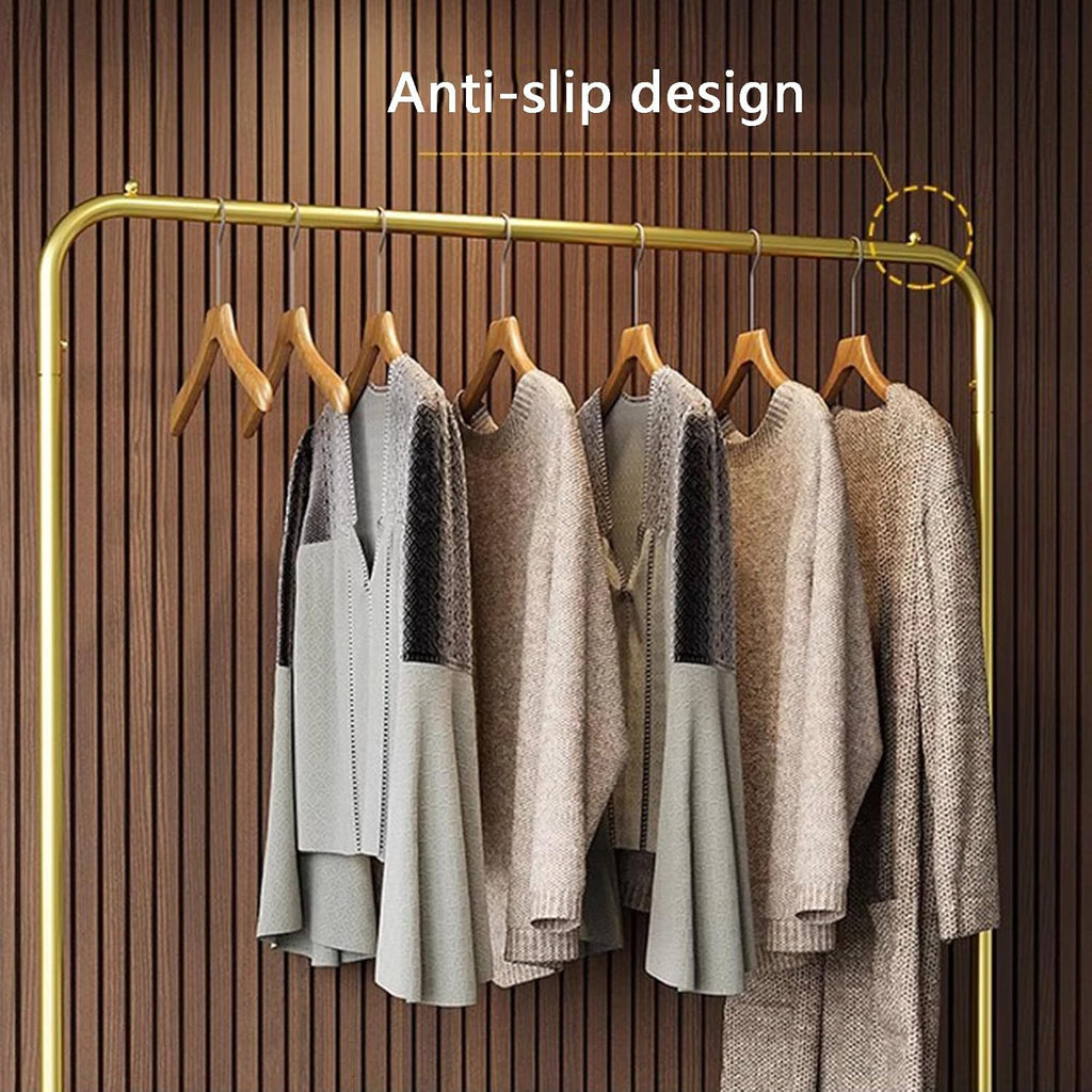 Heavy duty Garment rack Modern Heavy Duty Clothes Rail With Wheels, Rolling Clothing Rack For Hanging Clothes, Freestanding Coat Rack For Bedroom And Living Room, 280 Lb Load Capac (Gold 80X40X155CM)