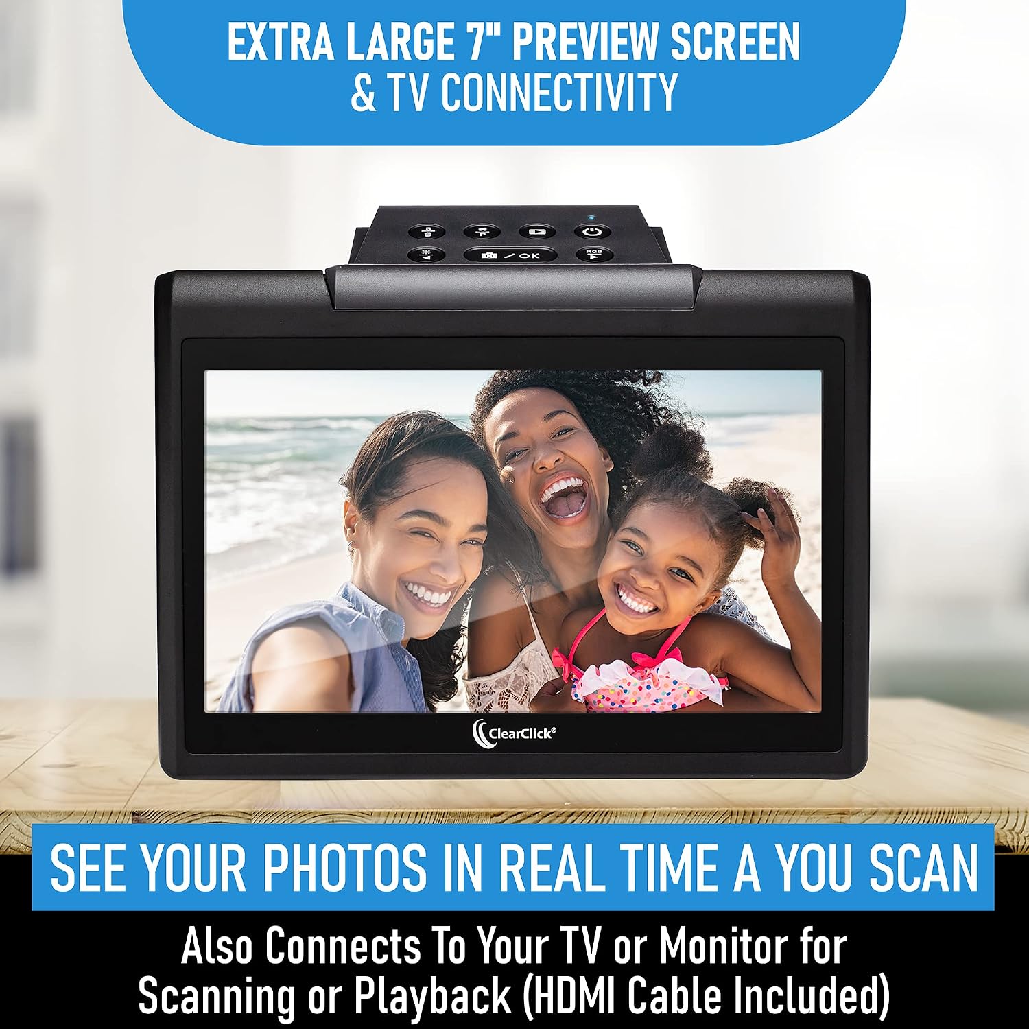 ClearClick Virtuoso 3.0 (Third Generation) 22MP Film & Slide Scanner (35mm, 110, 126) with Large 7' LCD Screen - Convert Slides and Negatives to Digital Photos