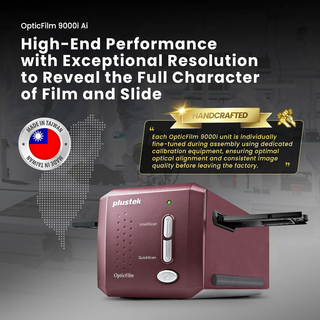 Plustek OpticFilm 9000i Ai 35mm Film Scanner – New 3rd Gen Lens System & 5-Axis Precision Alignment – Professional Detail & Stability – 2026 Flagship Model