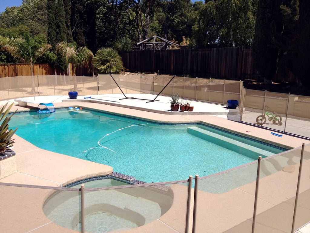EZ-Guard 4' Tall Self Closing/Self Latching Mesh Child Safety Pool Fence Gate Kit for In-Ground Pools - (Tan, 4 ft.)