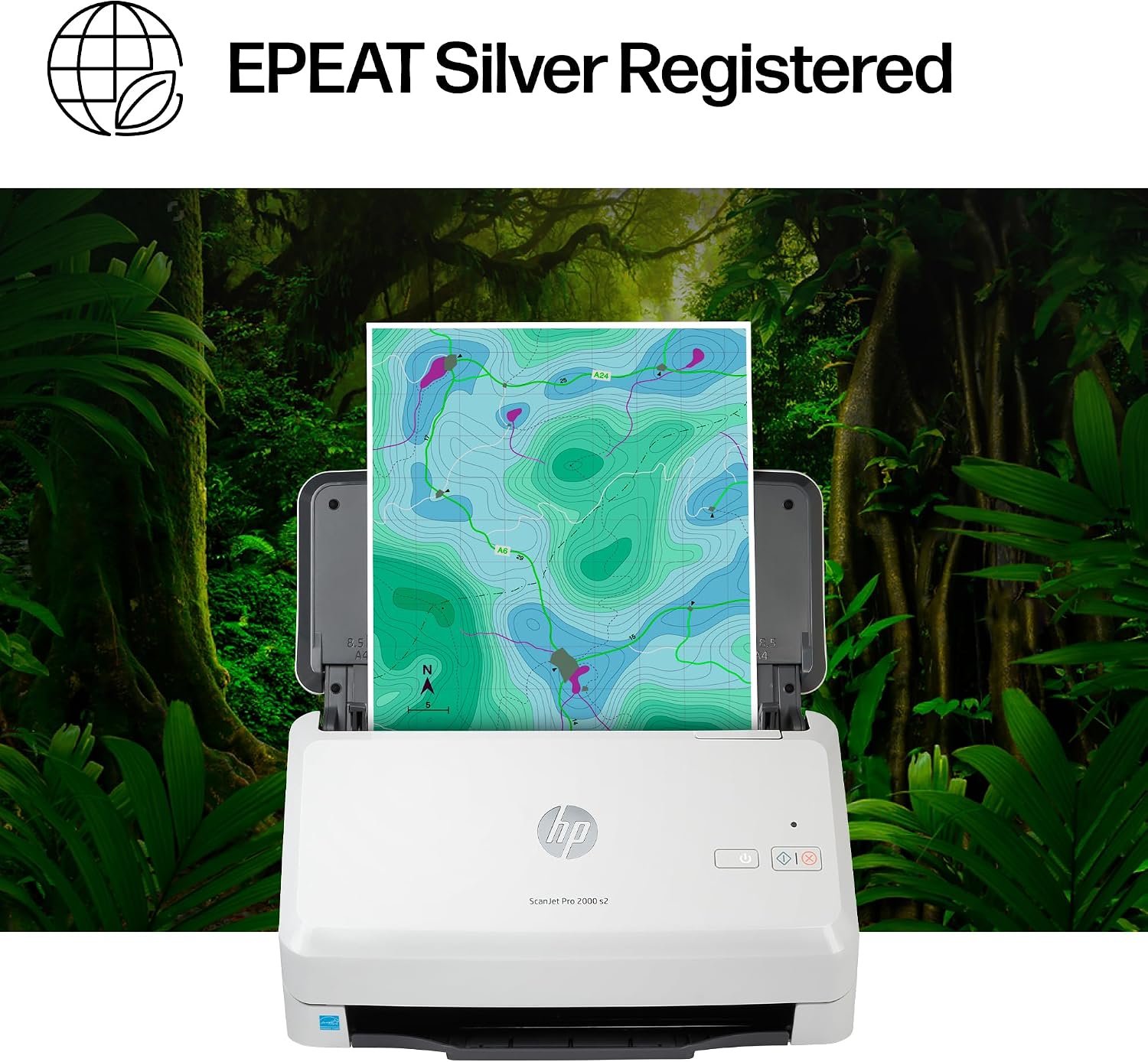 HP ScanJet Pro 2000 s2, Fast 2‑Sided Scanner with Auto Document Feeder, Best for Small Business (6FW06A)