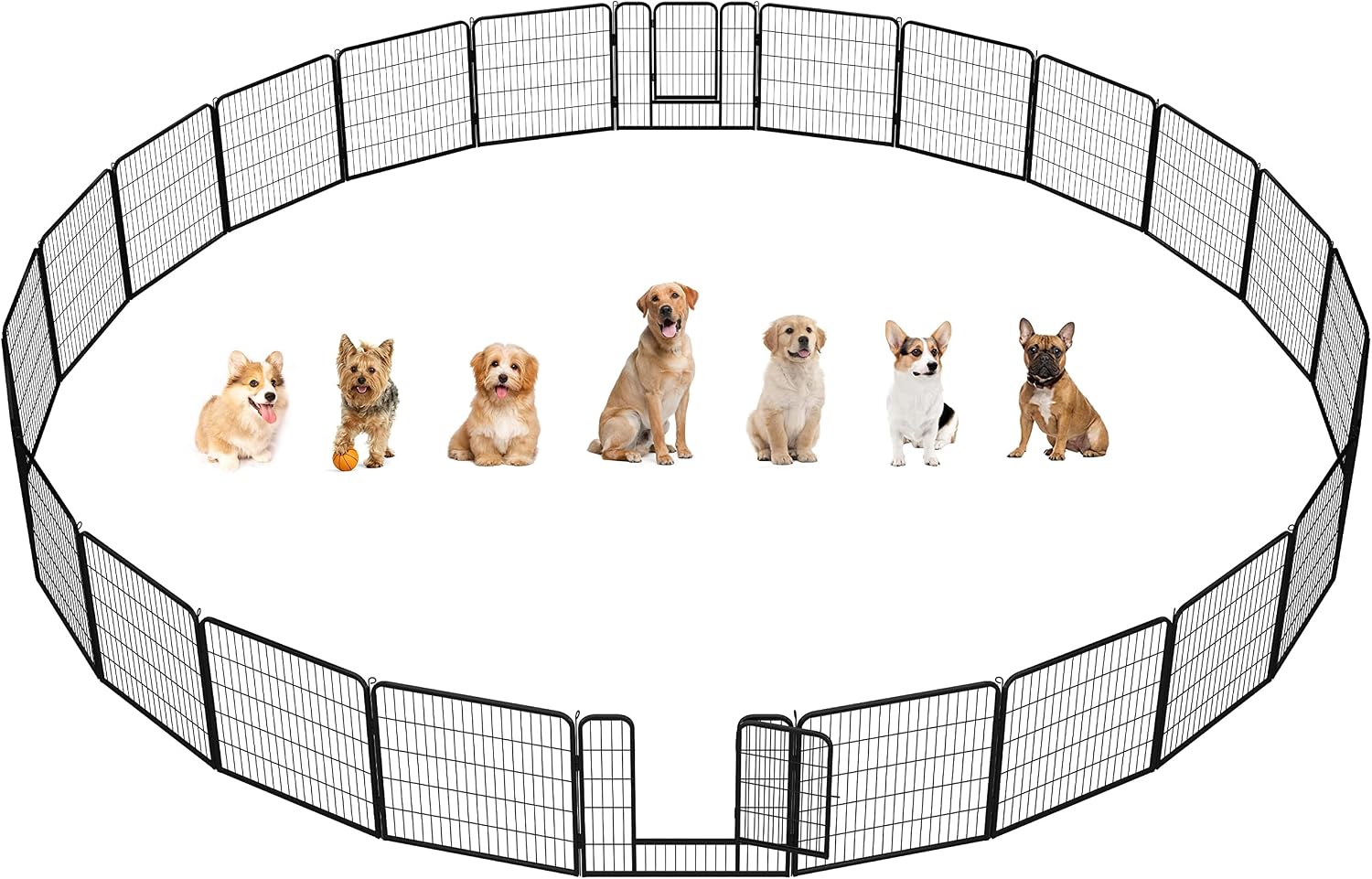 Yaheetech Dog Playpen Indoor, Extra Wide Outdoor Dog Fence Foldable Pet Puppy Exercise Pen for Yard/Garden/RV Camping, 24 Panels 32 Inch Height x 32 Inch Width