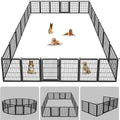 Dog Playpen Outdoor, 32' Height 34 Panels Pet Fence with Low Threshold Full Gate, Large Dog Fence Outdoor for Yard, Heavy Duty Pet Playpen Metal Play Pen Fence for RV Camping